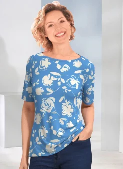 Shirt mit U-Boot Ausschnitt