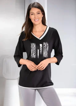 Shirt mit kontrastfarbenem Druck