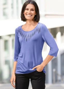 Shirt mit Plättchenzier in 2 Farben