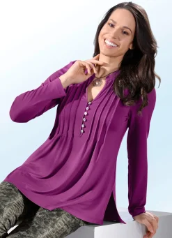 Shirt-Tunika mit Schmuckknopfleiste