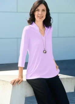 Shirt-Tunika mit Stehkragen