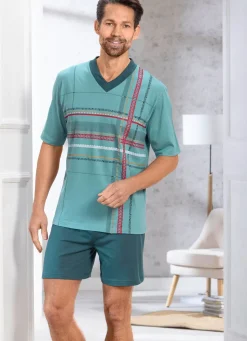 Shorty mit V-Ausschnitt und Druckmotiv
