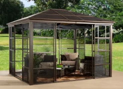 SOJAG Aluminium Pavillon Castel in edlem Bronzeton
