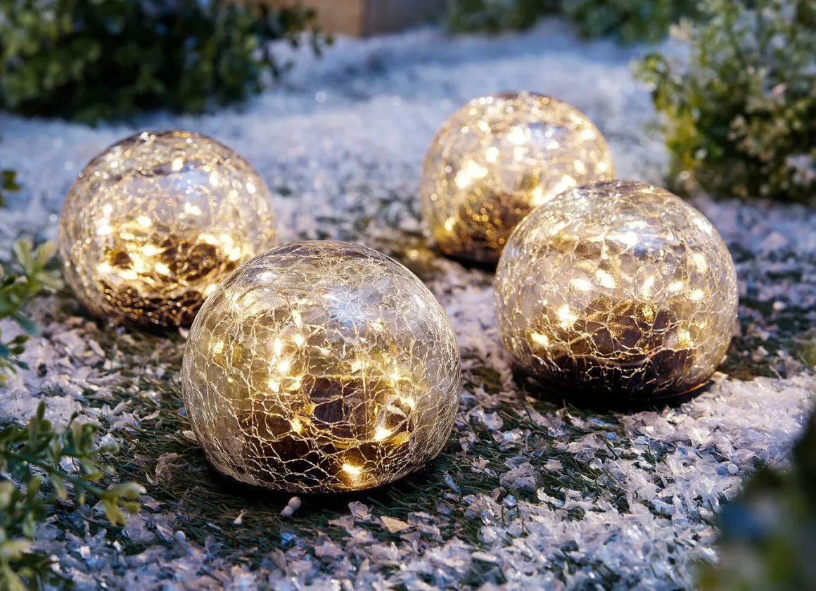 Solar-LED-Kugeln, 4er-Set