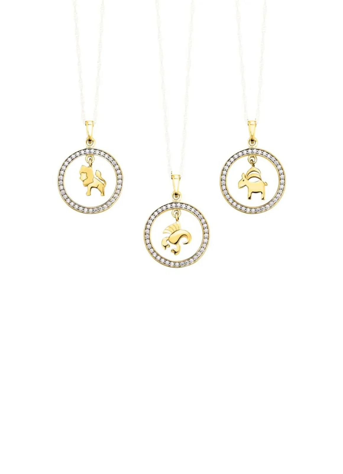 Sternzeichen-Anhänger aus Gold mit Zirkonia