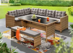 Stilvolle Ecklounge mit Bank