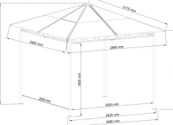 Stilvoller Hardtop-Pavillon
