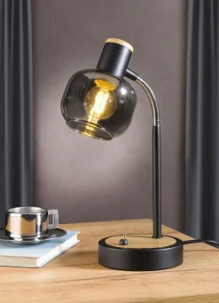Stilvolle Tischleuchte mit getöntem Glas