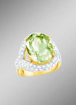 Strahlend schöner Damenring mit echt Amethyst und echt Weißtopas
