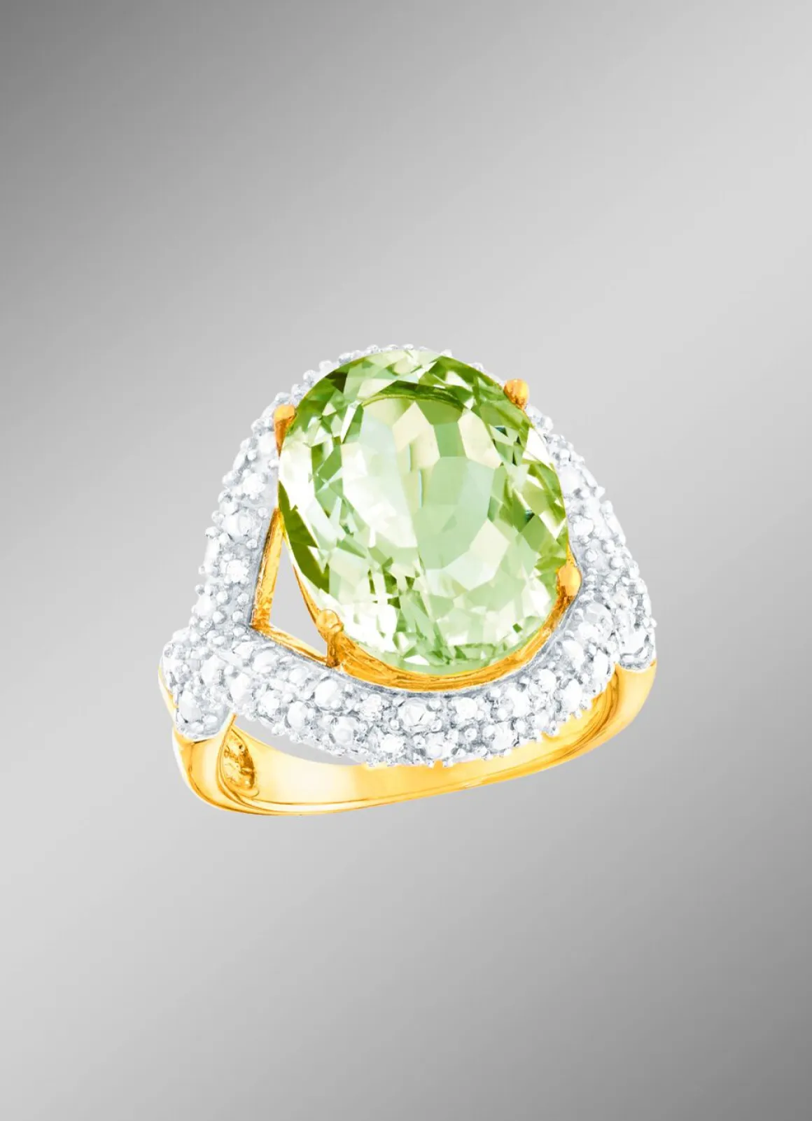 Strahlend schöner Damenring mit echt Amethyst und echt Weißtopas