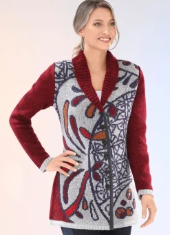 Strickjacke mit platziertem Jacquard-Dessin