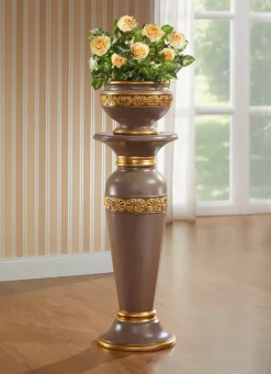 Säule mit Übertopf aus italienischer Keramik