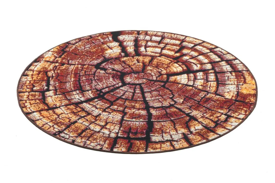 Teppich im naturnahen Baumstamm-Design