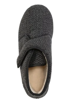 Textil-Stiefelette mit dezentem Fischgrat-Muster