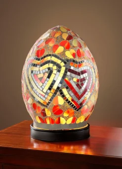 Tischleuchte mit Mosaik aus Glasstücken