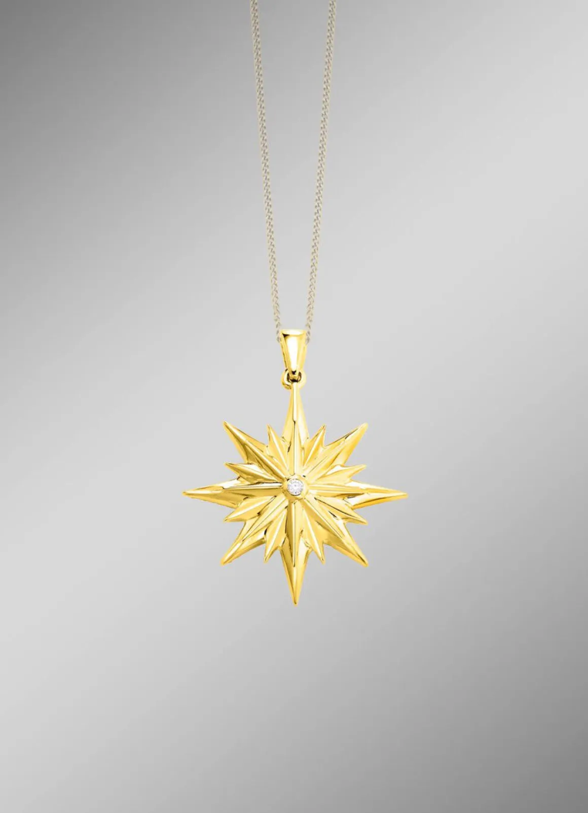 Toller Stern-Anhänger mit Brillanten und Diamanten