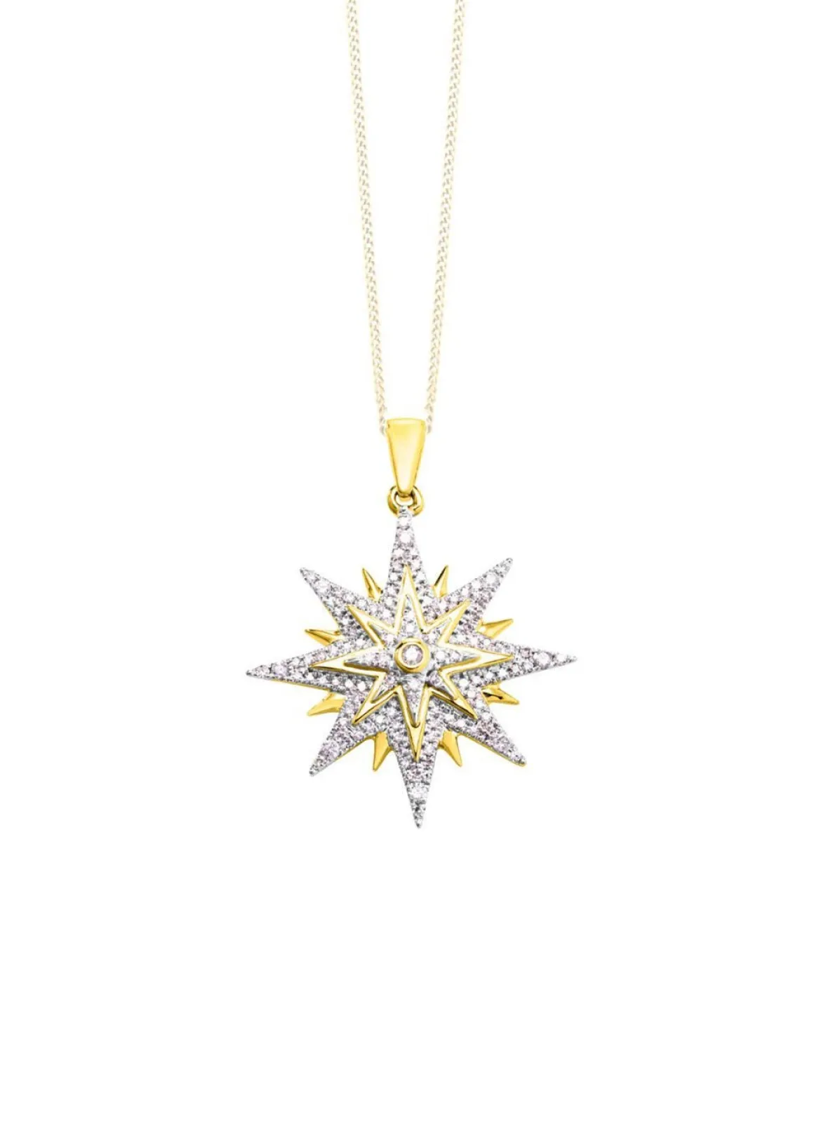 Toller Stern-Anhänger mit Brillanten und Diamanten