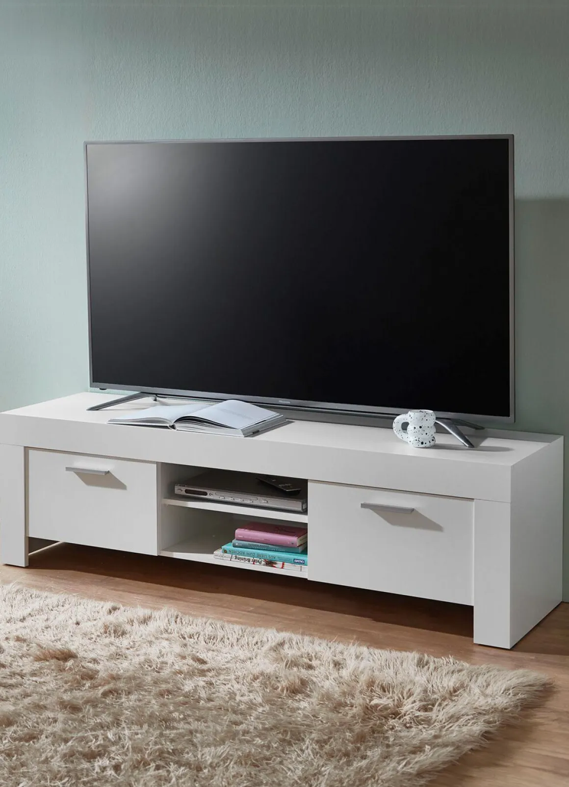 TV-Longboard mit Griffen in Aluminium-Optik