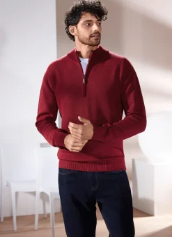 Unifarbener Stehkragenpullover in 3 Farben