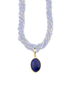 Vergoldeter Anhänger mit Lapislazuli