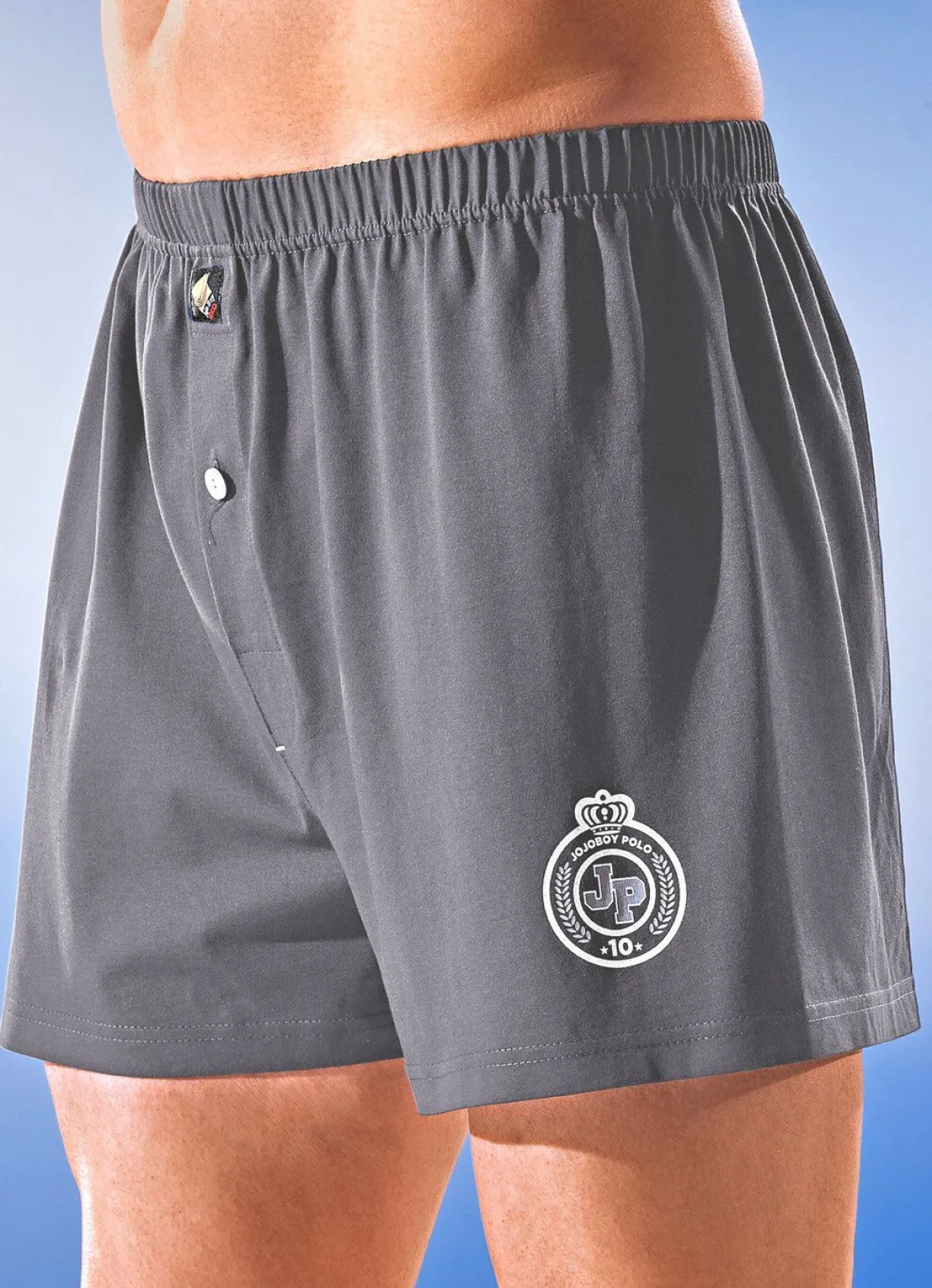 Viererpack Boxershorts, uni mit Druckmotiv