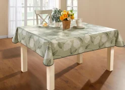 Wachstuch-Tischdecke mit Ginkgo-Motiven