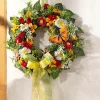 Wand- oder Türschmuck mit Frühlingsblumen