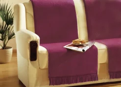 Wohndecke und Sesselschoner mit Fransenabschluss