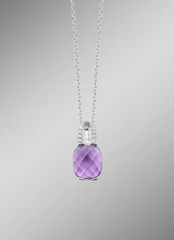 Zauberhafte Eleganz: Anhänger mit echt Amethyst und Ankerkette