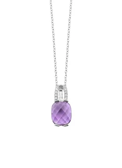 Zauberhafte Eleganz: Anhänger mit echt Amethyst und Ankerkette